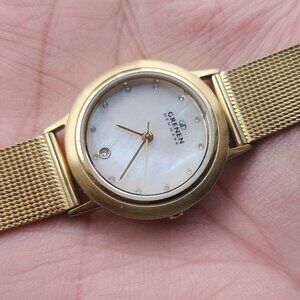 Grenen Denmark Women Wristwatch Mother of Pearl Face Date Calendar Wrist Watch